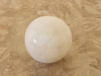 3.5 Inch.  Sphere, White Ivory Stone