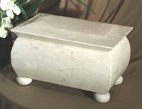 Regency III-Large Tea Caddy (Hinged), 100% Natural Inlaid White Ivory Stone