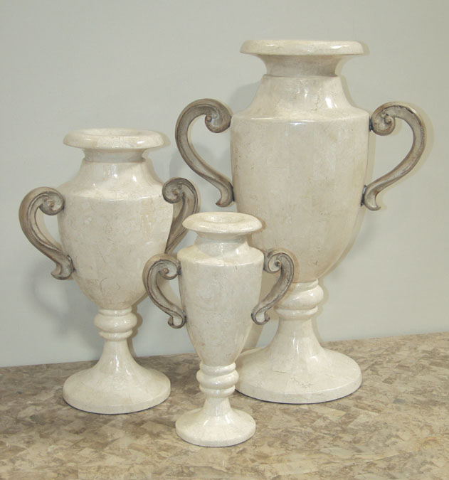 Murano Vase, Small, White Ivory Stone