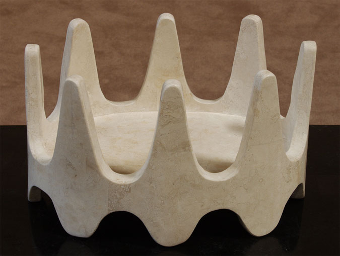 Crown Bowl, White Ivory Stone
