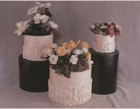 Small  Round Rough and Smooth Planter White Ivory Stone