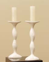 Sway Candleholder, White Ivory Stone (Set of 2)