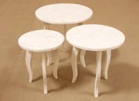 Diore Nesting Table, Medium, White Ivory Stone