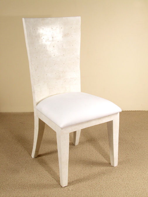 Polka Dots Chair, White Ivory Stone with Beige Fossil Stone
