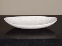 Oval Shaped Bowl, Sm, White Ivory Stone