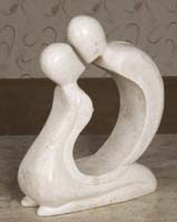 Romance Sculpture, White Ivory Stone