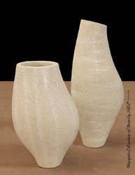Roselle Jar, Short, White Ivory Stone with Trocca Seashell Finish
