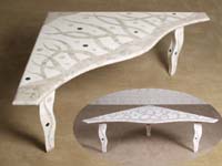 Under the Sea Cocktail Table, Triangle Shape, Cantor Stone/Black Stone/White Ivory Stone