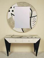 Et cetera Mirror Frame, Cantor Stone with Black Stone and White Ivory Stone