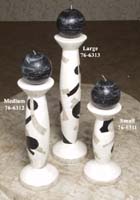 Et cetera Candleholder, Small, Cantor Stone/Black Stone/White Ivory Stone