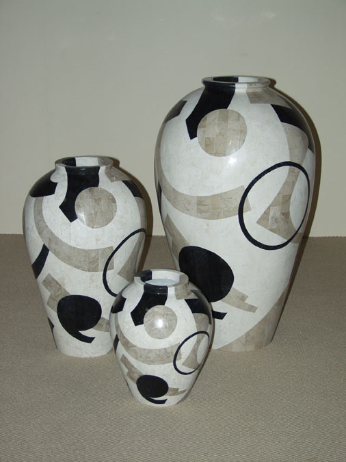 Et cetera Mango Jar, Large, White Ivory Stone/Cantor Stone/Black Stone