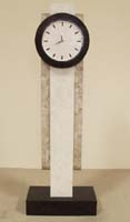 Et cetera Solid Floor Clock, White Ivory  Stone/Black Stone/Cantor Stone/Stainless Steel