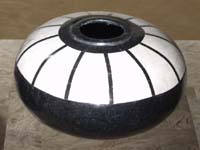 Deco Vase, White Ivory Stone with Black Stone