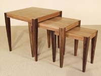 Toscana Nesting Tables, Honeycomb Cane Leaf with Dark Banana Bark (Sold in Set of 3)