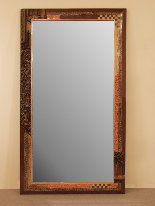 Collage Floor Mirror Frame, Natural Materials
