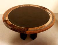 Collage Dining Table, Round, Natural Finishes with Black Stone