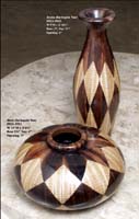 Roma Harlequin Vase, Dark Banana Bark Inlay with Pea-In-The-Pod Inlay