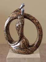 Endless Love Sculpture, Short, Cotton Husk with Stainless Finish