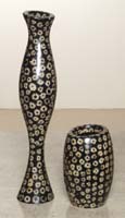 Accent Vase, Cob Slices with Black Finish