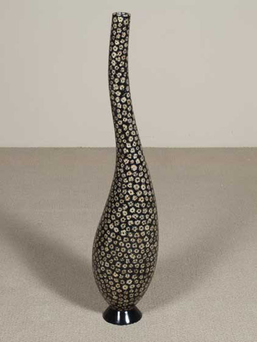 Beauty Vase, Cob Slices with Black Finish