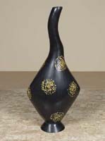 Stingray Vase, 100% NATURAL Inlaid Corn Kernels in Black