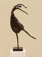 Modern Ballerina Sculpture - Table Model, Cracked Coco Shell with Black Stone Finish
