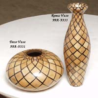 Deco Vase, 100% Natural Inlaid Blonde Coconut
