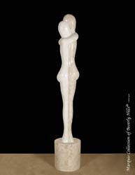 Lovers Sculpture X-Large Floor Model, Beige Fossil Stone with White Ivory Stone