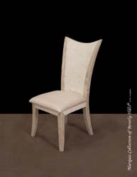 Circo Side Chair, White Ivory Stone with Beige Fossil Stone
