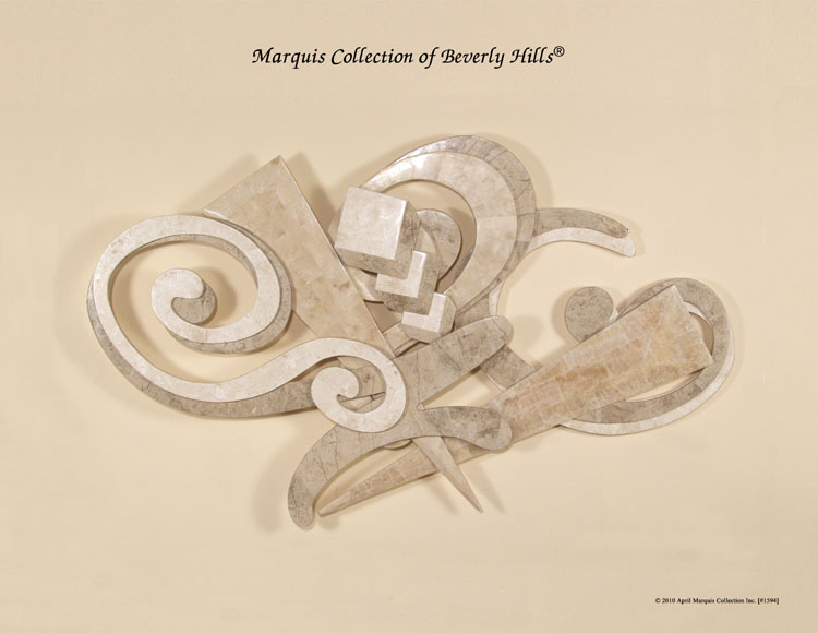 Definitive Motion Wall Art, Cantor Stone/Beige Fossil Stone/White Ivory Stone/Crystal Stone