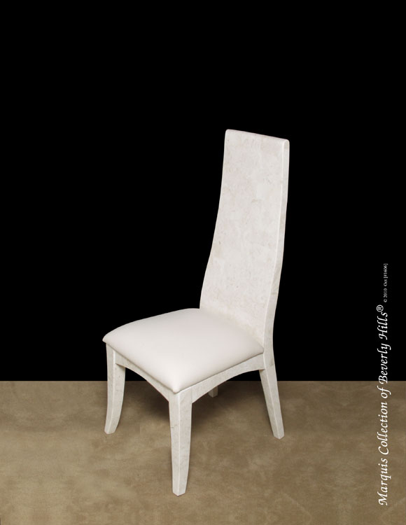Cardin Chair, White Ivory Stone