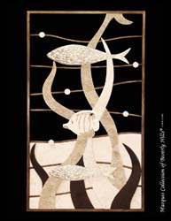 Sea Life Wall Art, White Ivory  Stone/Cantor Stone/Black Stone/Stainless Steel