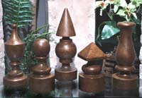 Flat Top Small Decorative Finials Dark Antique Gold Leather Reproduction